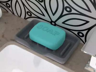 Soap Bar and Tray Free 3D model