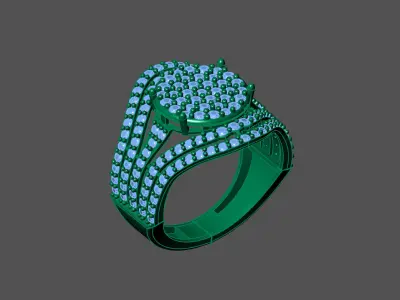 Womens Rings With Stone Ring Ready STL 3DM Models Rings women 3D print model