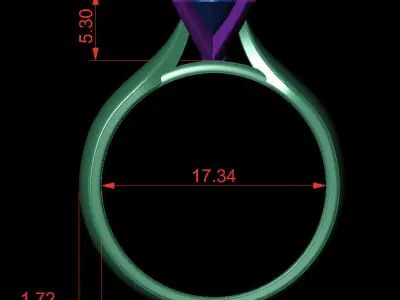 Round 0-75-CT Quarter Round Profile Shank Width 4mm 3D print model