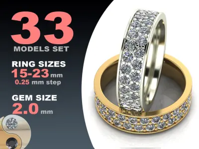Eternity diamond ring 3D Model Pack