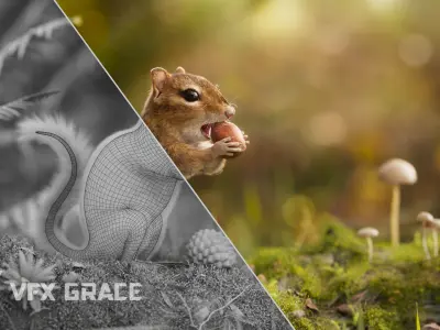 Chipmunk Animation VFX Grace 3D model