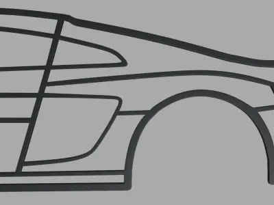 Audi R8 Wall Silhouette 3D print model