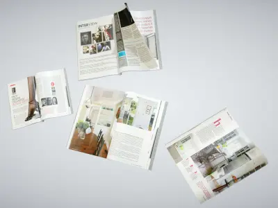 Magazines Open Low-poly 3D model