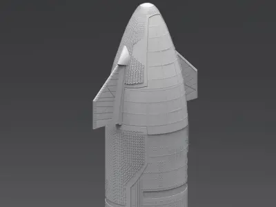 Starship and Superheavy Booster Scale model 3D print model