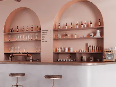 Stylish Bar Counter 3D model