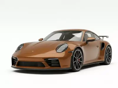 Porsche 911 Turbo S 992 Low-poly 3D model