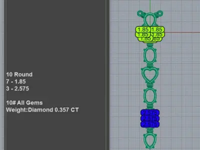 Multicolor Gemstone Pendant Necklace 3D print model