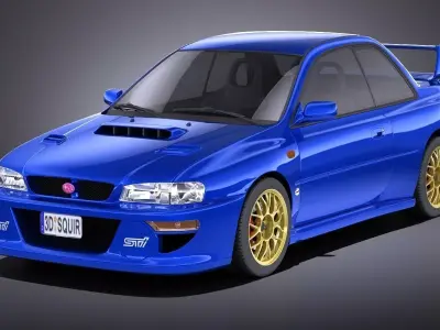 Subaru Impreza STI 22B 1993-2000 VRAY 3D model