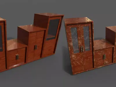Pack 2 Sets Modern Furniture 3D Model Low-poly 3D model