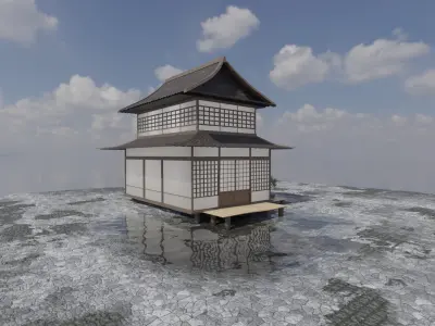Japanese paper house 3D model