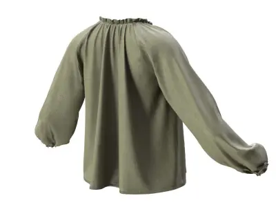 Blouse 61 - All MH Bodies - UE5 Skeletons - Rigged Low-poly 3D model