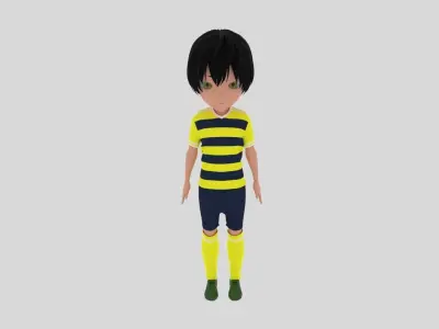 Soccer - Football  Player Low-poly 3D model 2