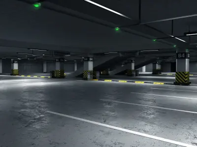 Parking empty garage 3D model