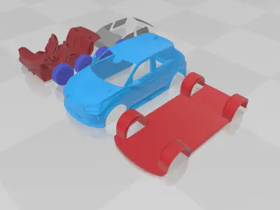 Alpine A290 GTS - Separate Parts STL Model 3D print model