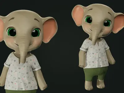 Elephant - Bo Low-poly 3D model