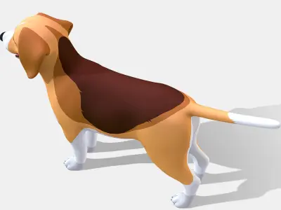 Cartoon Dog - Beagle Low-poly 3D model