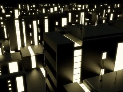 Light city at night 3D model