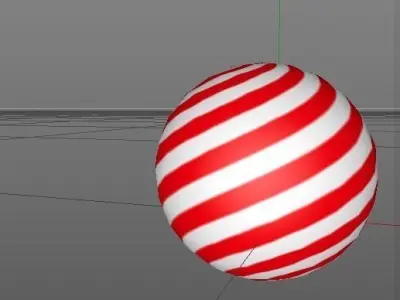 Katerball candy cane with stripes Free low-poly 3D model