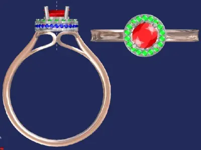 Diamond ring jewelry 3D print model