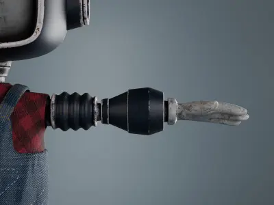 TV Head Robot Character 3D model