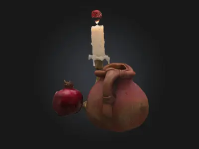 Still Life with Candle and Pomegranate  3D model