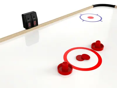 Air Hockey Table with Digital Scoreboard 3D model