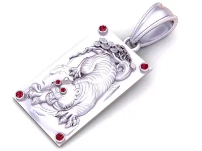 Pure Gold color square pandant 3D print model