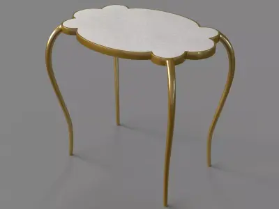 Small Flora Side Table Gold-Amber 3D model