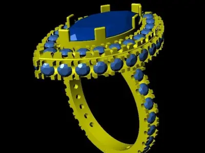 Red Sapphire Woman Ring 3D Model 3D print model