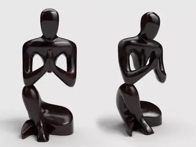 Wooden African Statue 3D model