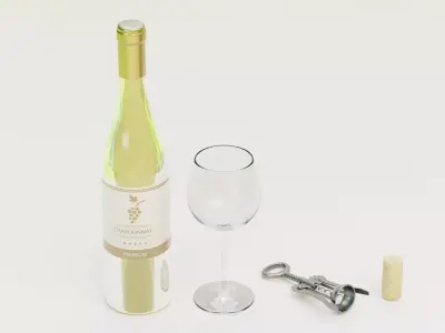 -White Wine Set- 3D model