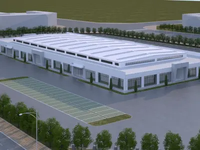 industrial building 3D model shop