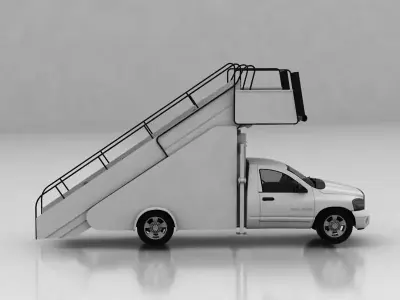 Airplane Stairs Truck 3D model