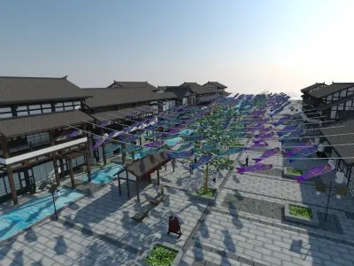 Chinatown with simple design 3D print model
