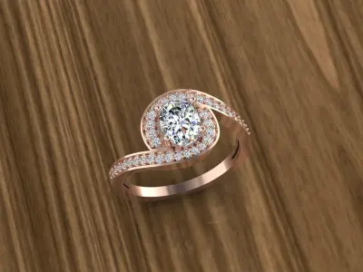 Diamond Jewelry Ring 3D print model 33