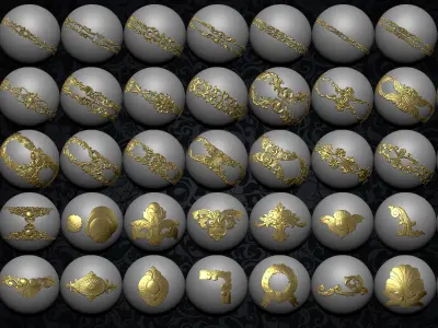 267 4K Ornament Brush Vol2  Low-poly 3D model