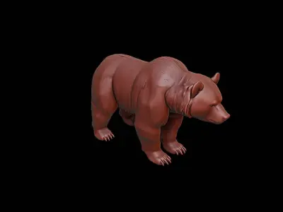Bear Animal Sculpture 3D print model