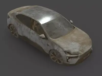 Abandoned Car - Polestar 4 Low-poly 3D model