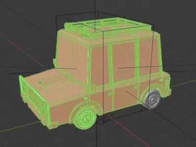 low poly car rig 3D model