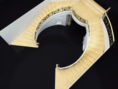 classical marble staircase 3D model