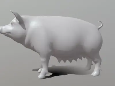 Pig Female  Low-poly 3D model