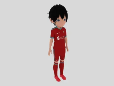 Liverpool Soccer - Football  Player Low-poly 3D model