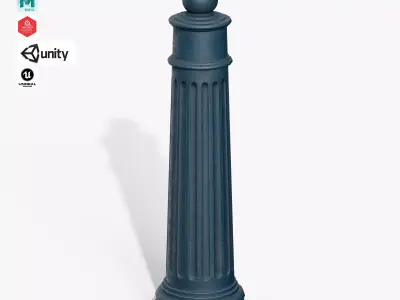 Bollards Cast Iron C Low-poly 3D model