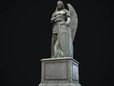 Archangel Statue PBR   Low-poly 3D model