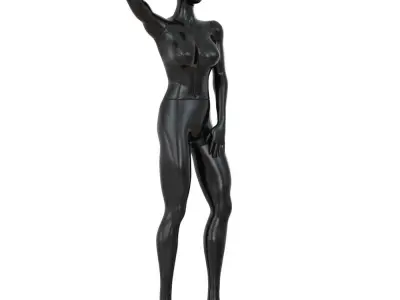 Female Black Faceless Mannequin 84 3D model