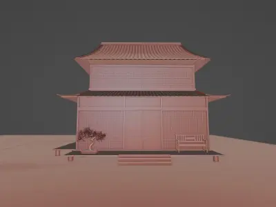 Japanese paper house 3D model