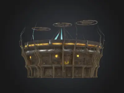Post Apocalyptic Stadium 3d model Low-poly 3D model