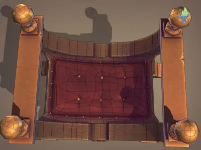 Curule Seat Low-poly 3D model