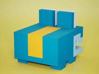 Voxel - Jungle Frog Low-poly 3D model