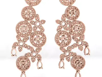 full jewelry earring luxury 3D print model